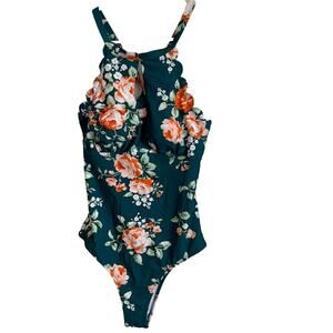 Cupshe women's floral print, cut-out one piece swimsuit. NWT